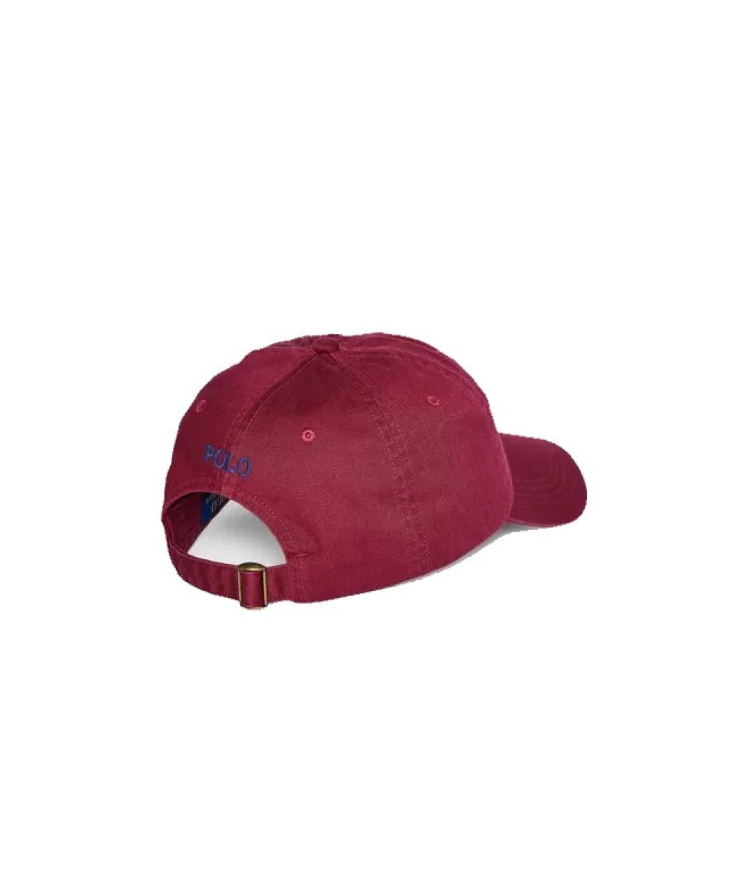 POLO RALPH LAUREN Бордовая хлопковая кепка/бейсболка, фото 2