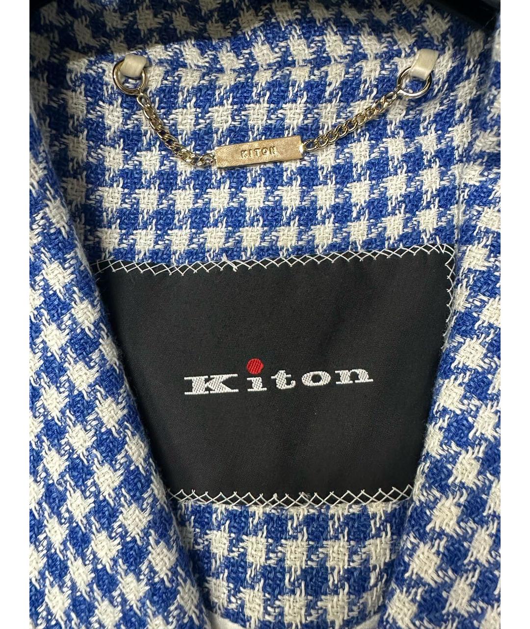 KITON Голубой шерстяной жакет/пиджак, фото 3