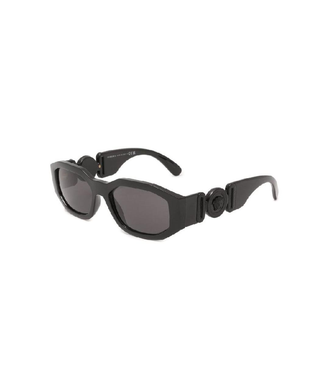 VERSACE Черные пластиковые солнцезащитные очки, фото 8