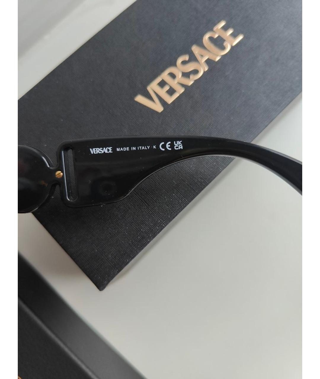 VERSACE Черные пластиковые солнцезащитные очки, фото 7