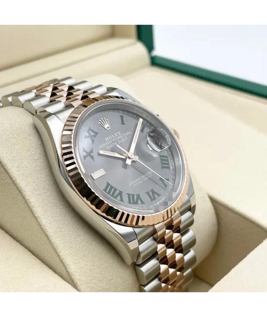 ROLEX Серые часы из розового золота, фото 2