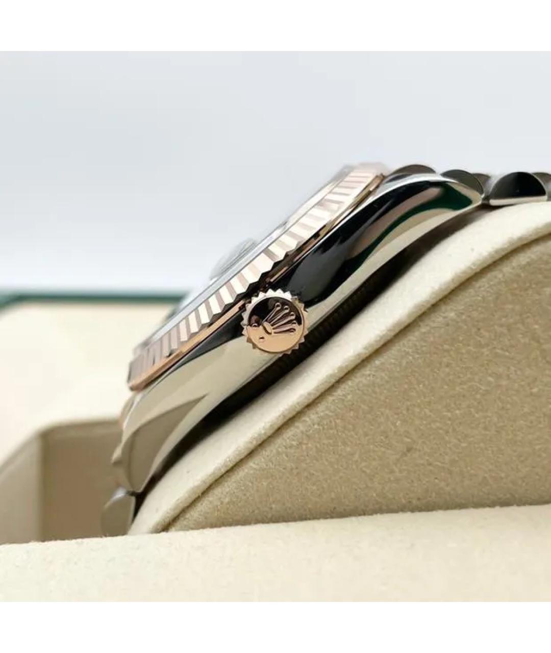 ROLEX Серые часы из розового золота, фото 4