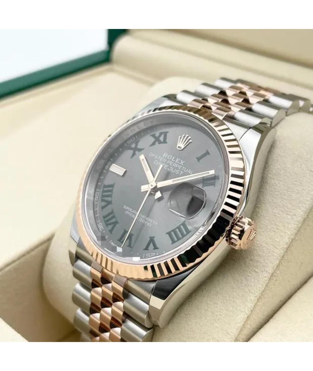 ROLEX Серые часы из розового золота, фото 3