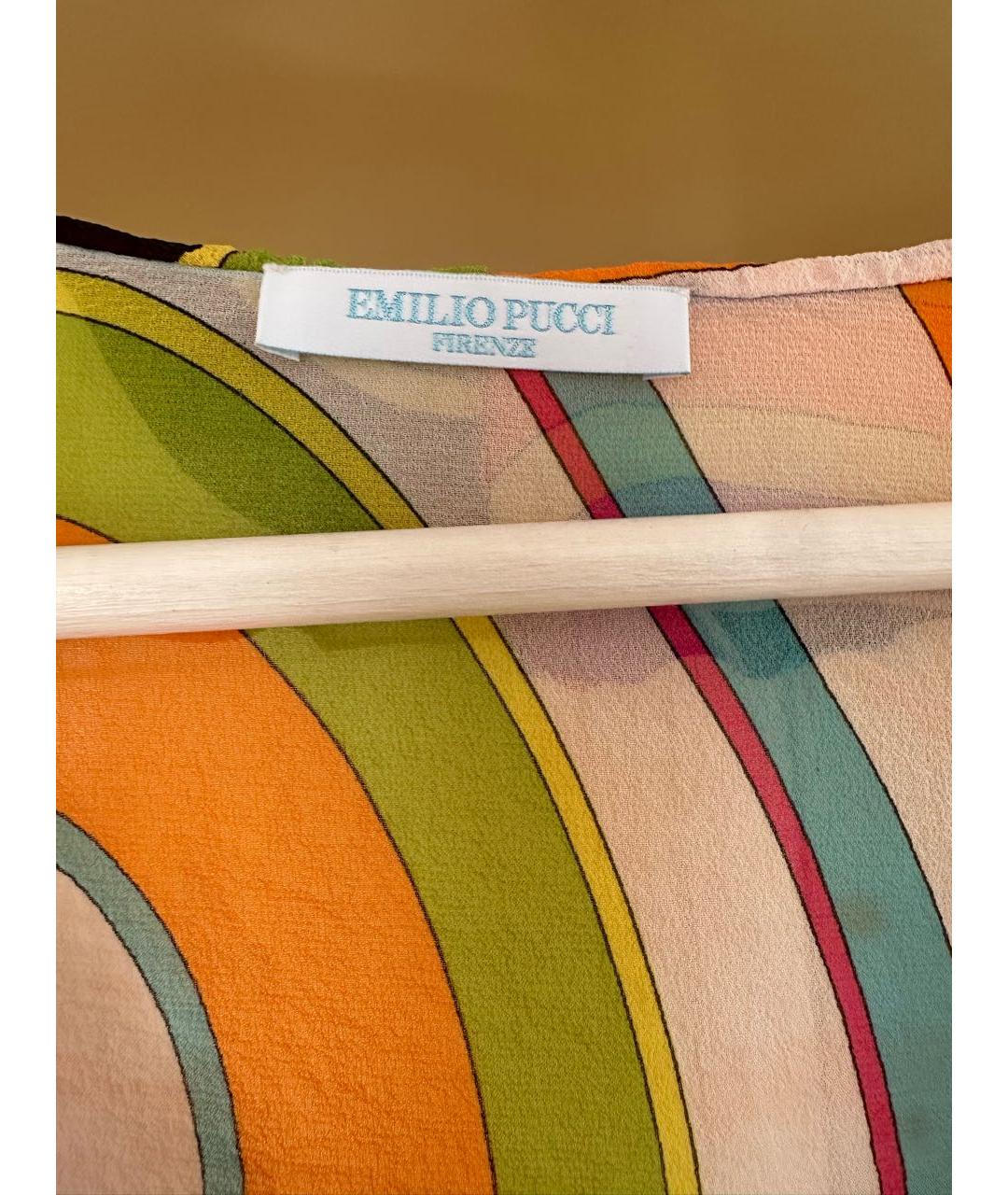 EMILIO PUCCI Мульти шелковая блузы, фото 4