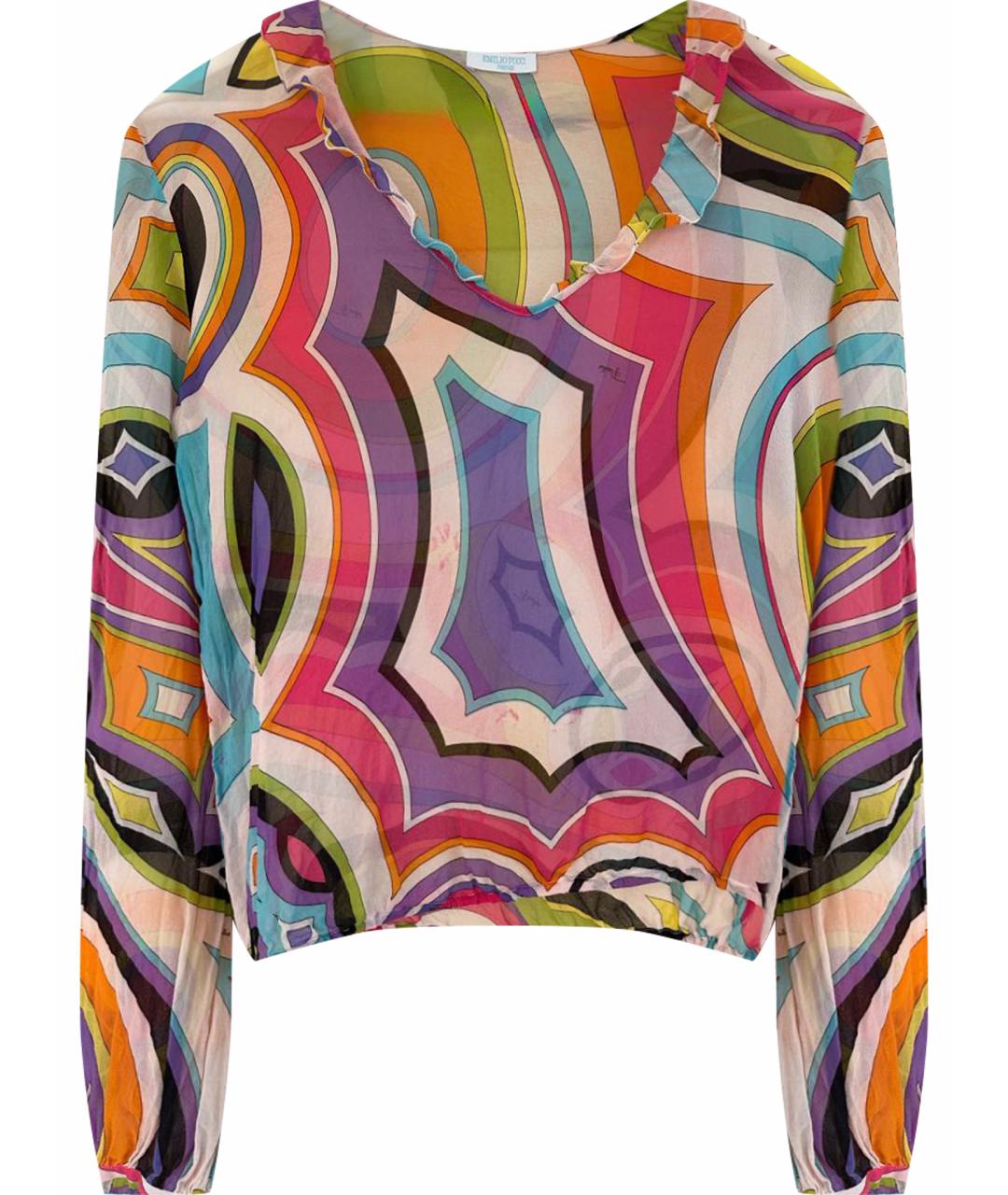 EMILIO PUCCI Мульти шелковая блузы, фото 1