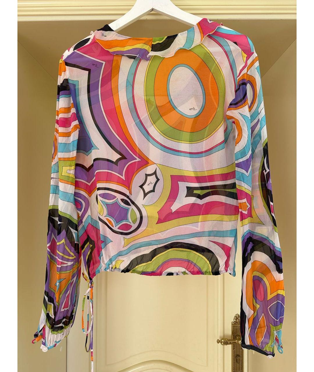 EMILIO PUCCI Мульти шелковая блузы, фото 2