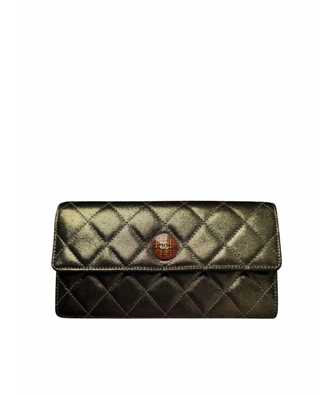 CHANEL Хаки кожаный кошелек, фото 1
