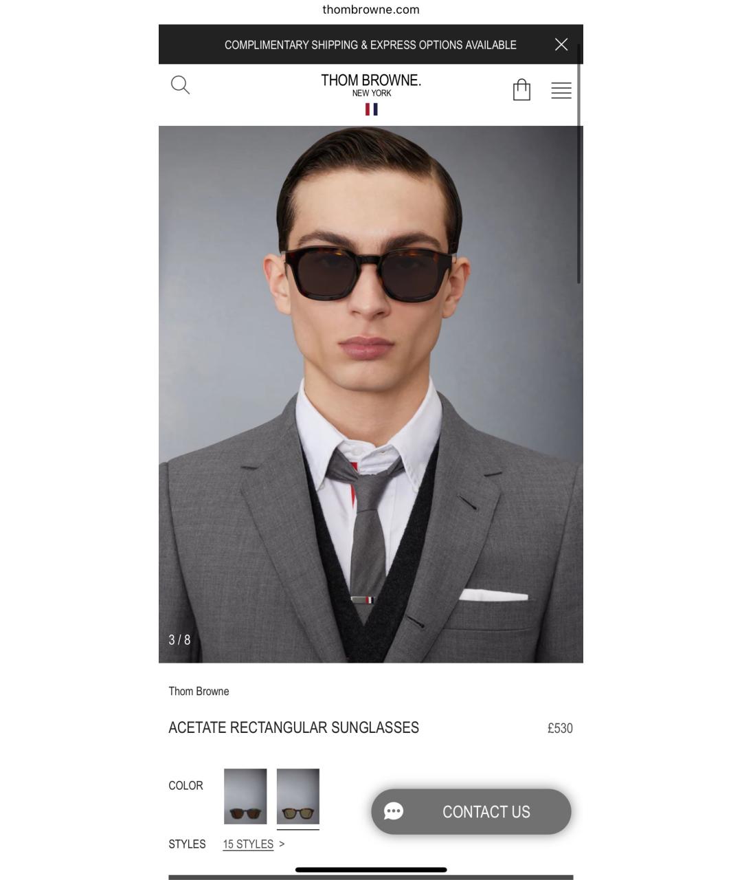 THOM BROWNE Коричневые солнцезащитные очки, фото 4
