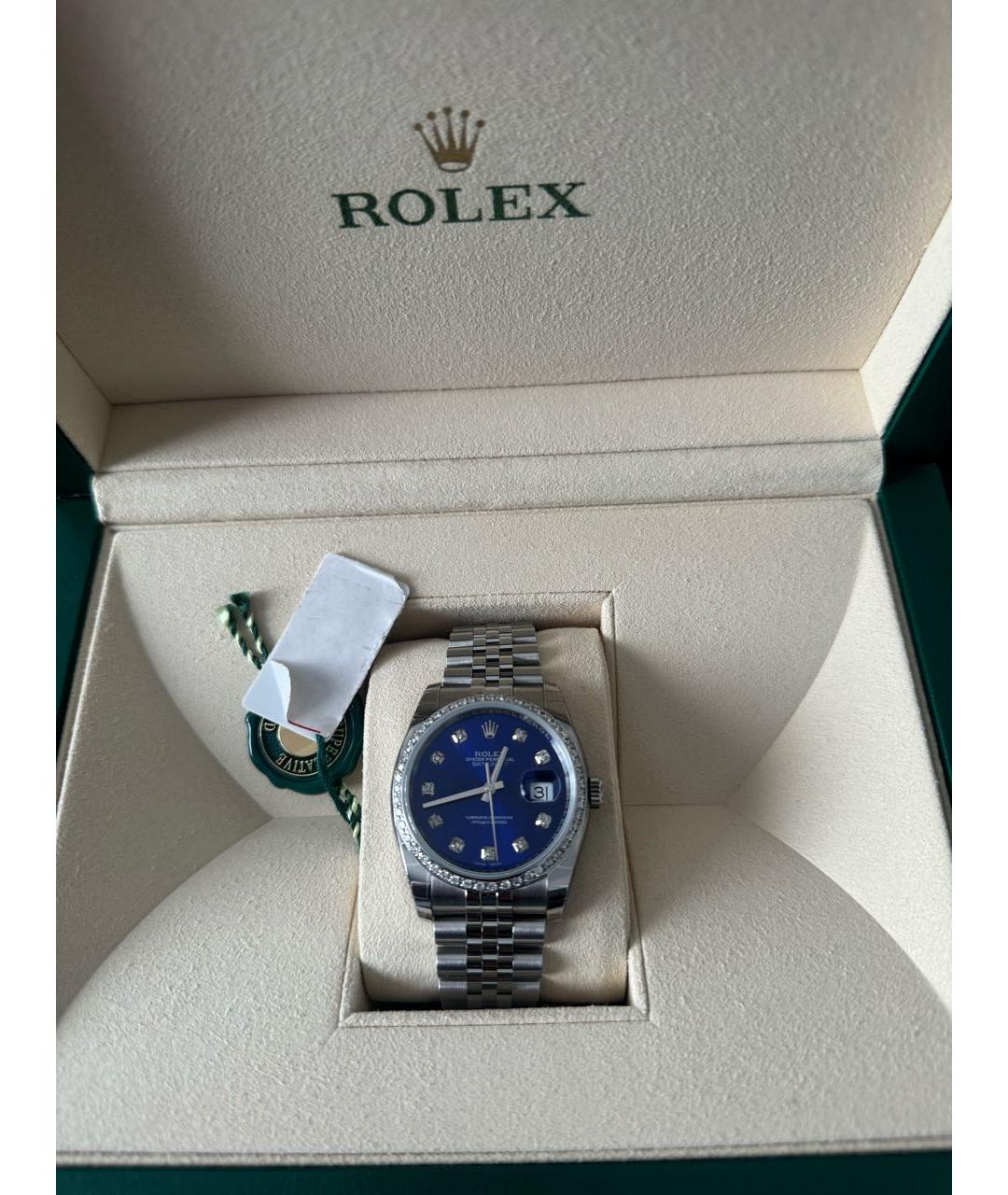 ROLEX Темно-синие часы из белого золота, фото 2