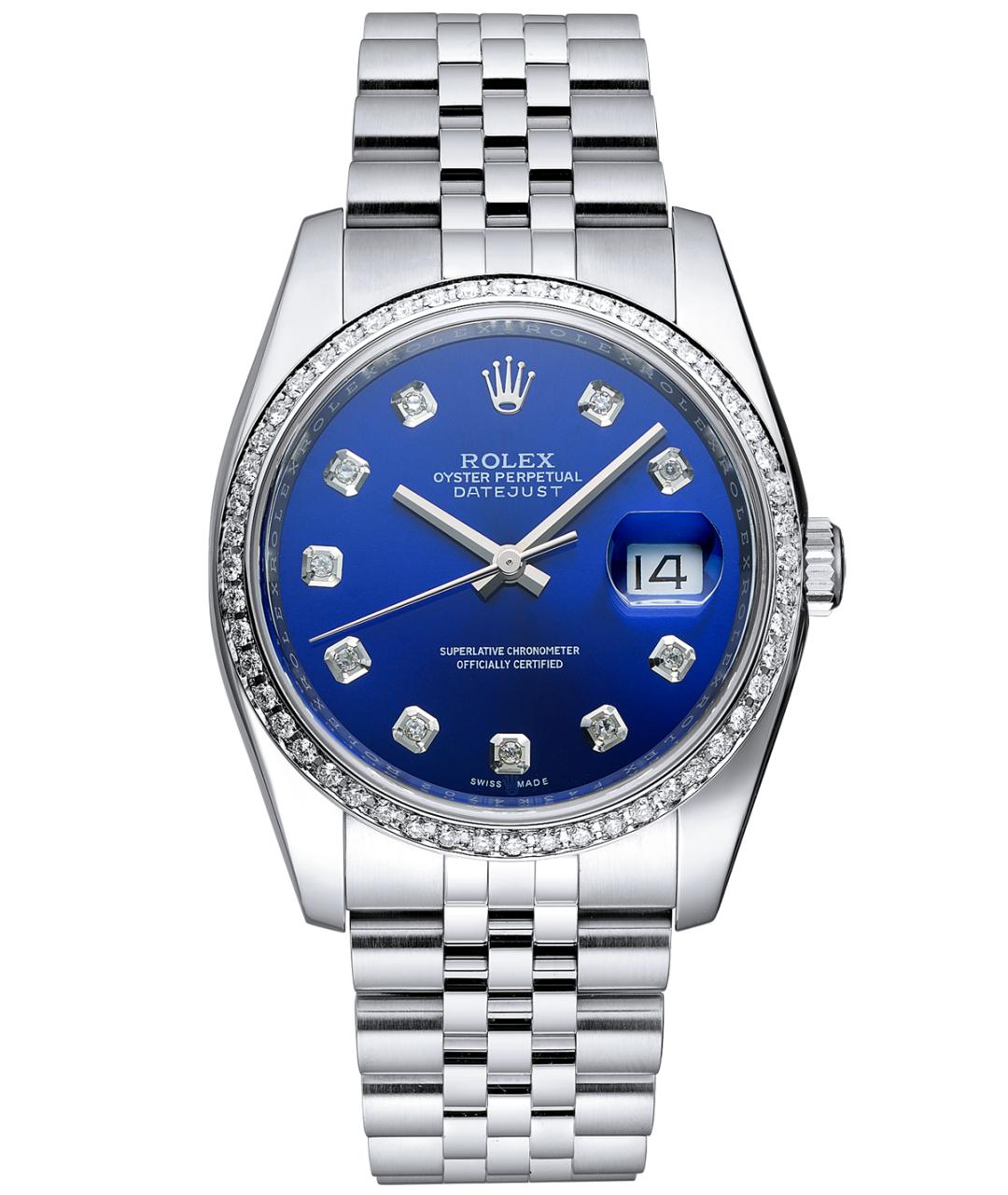 ROLEX Темно-синие часы из белого золота, фото 1