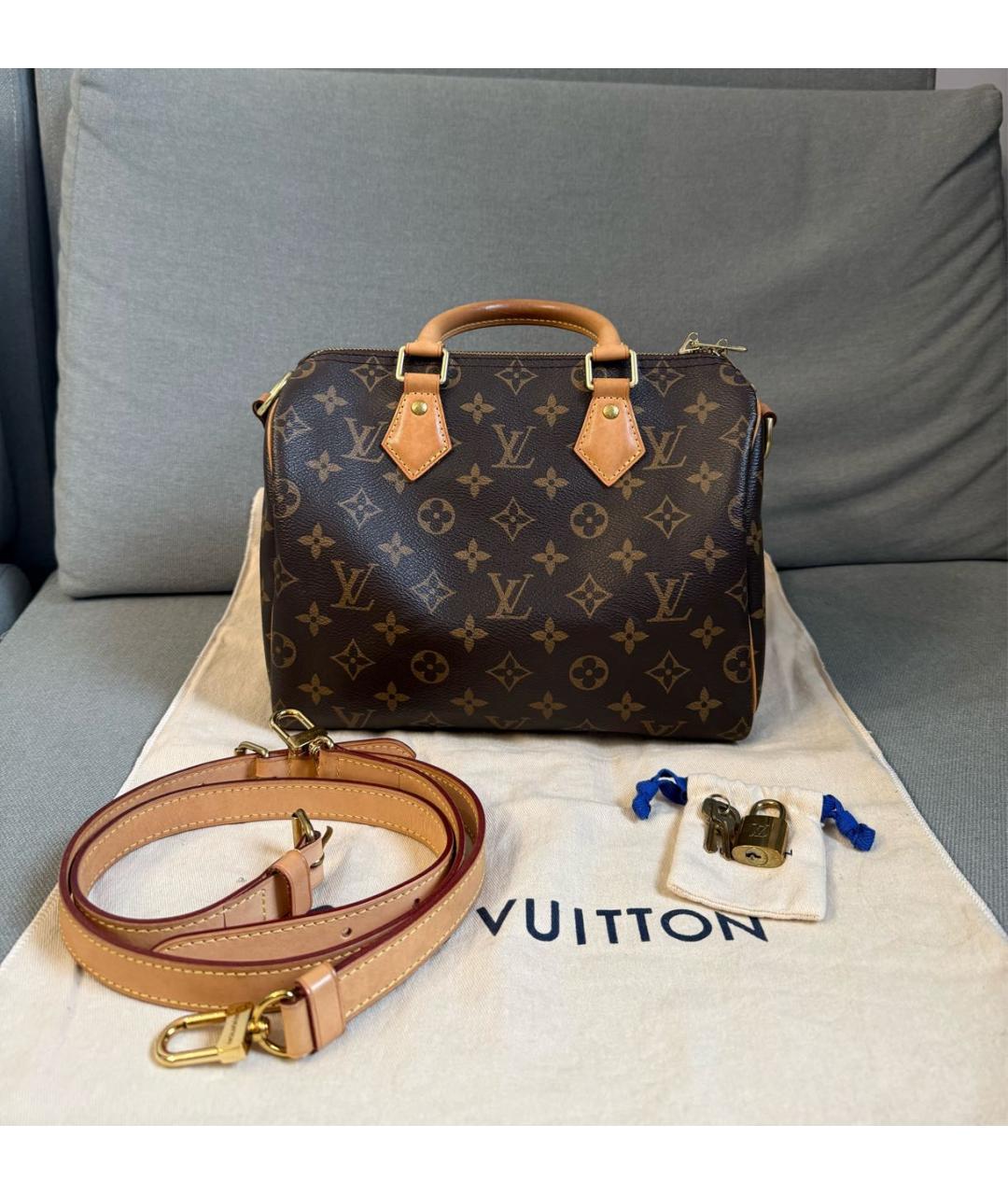 LOUIS VUITTON Коричневая сумка с короткими ручками, фото 2