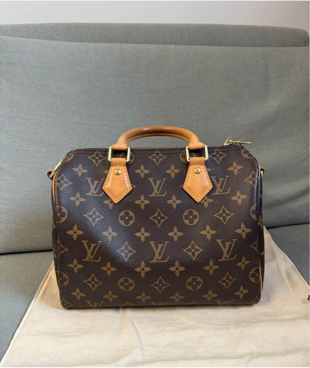 LOUIS VUITTON Коричневая сумка с короткими ручками, фото 9