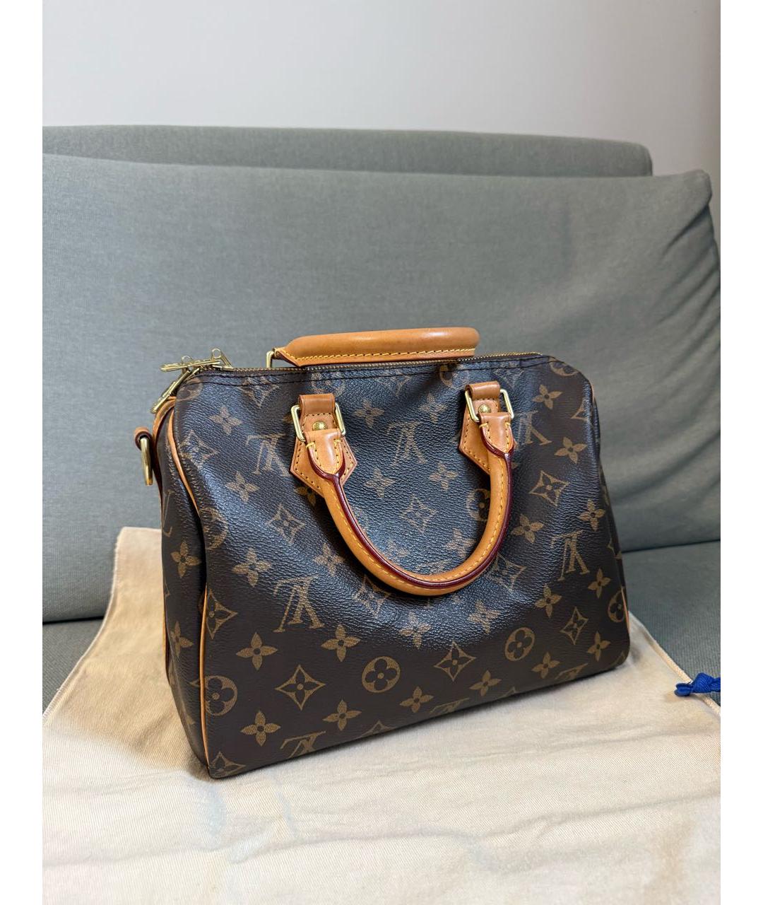 LOUIS VUITTON Коричневая сумка с короткими ручками, фото 4