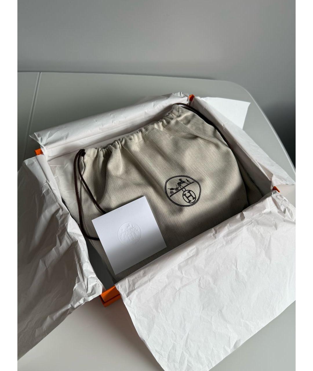 HERMES Бежевая кожаная сумка через плечо, фото 3