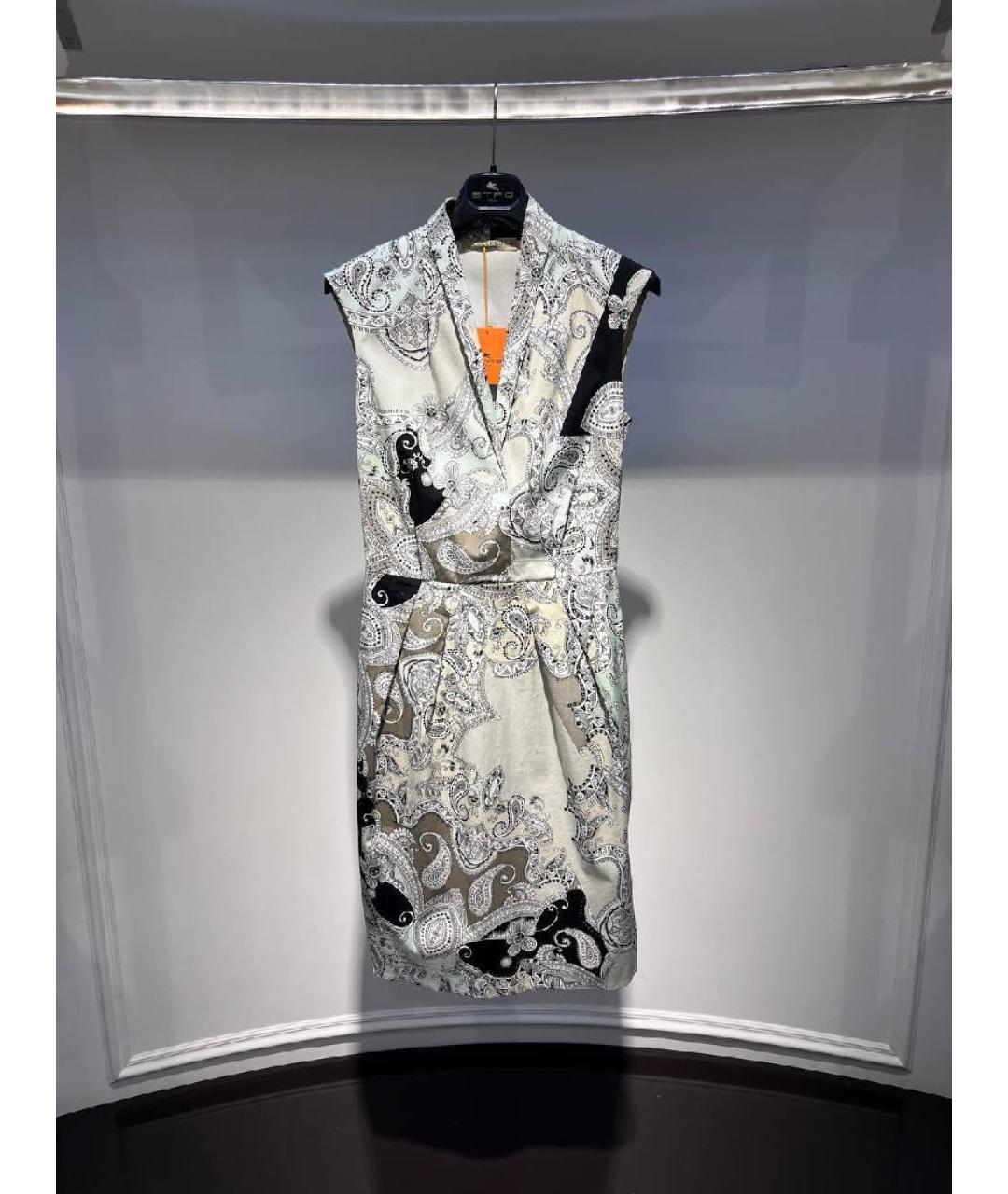 ETRO Серое вискозное повседневное платье, фото 3