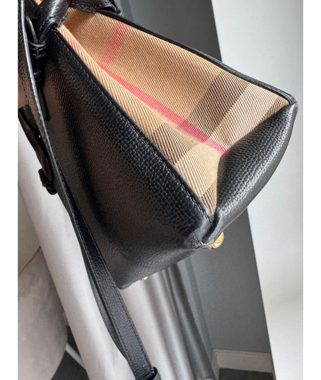 BURBERRY Черная кожаная сумка через плечо, фото 5
