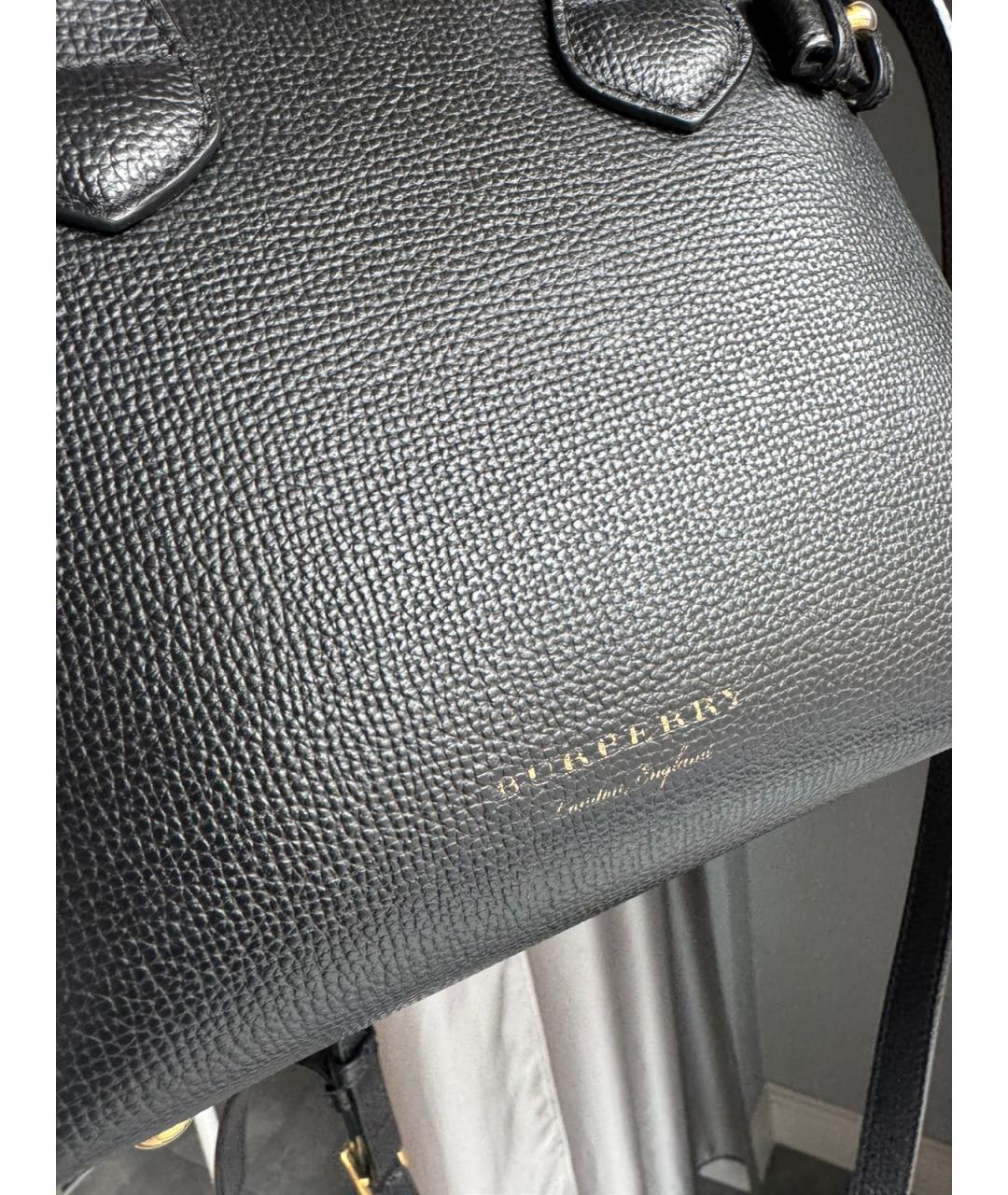 BURBERRY Черная кожаная сумка через плечо, фото 7