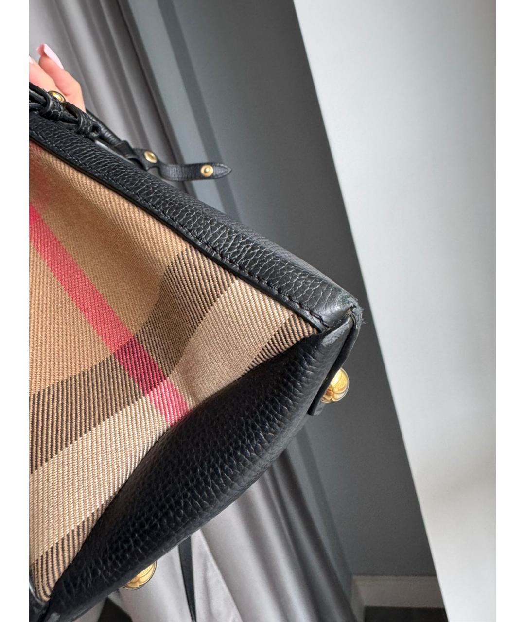 BURBERRY Черная кожаная сумка через плечо, фото 6
