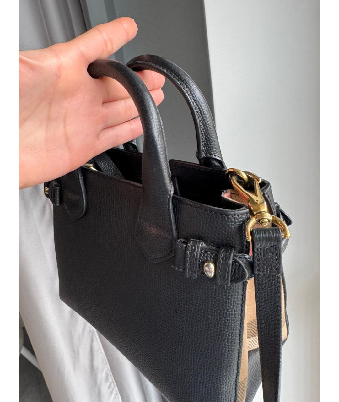 BURBERRY Черная кожаная сумка через плечо, фото 3