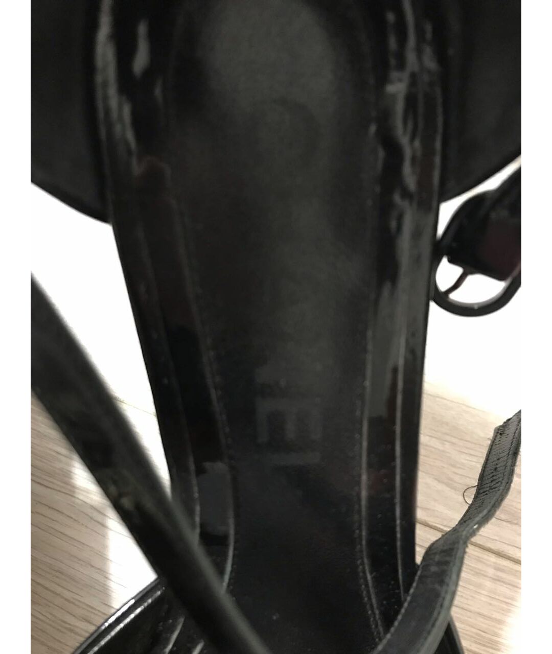 CHANEL PRE-OWNED Черные кожаные босоножки, фото 4