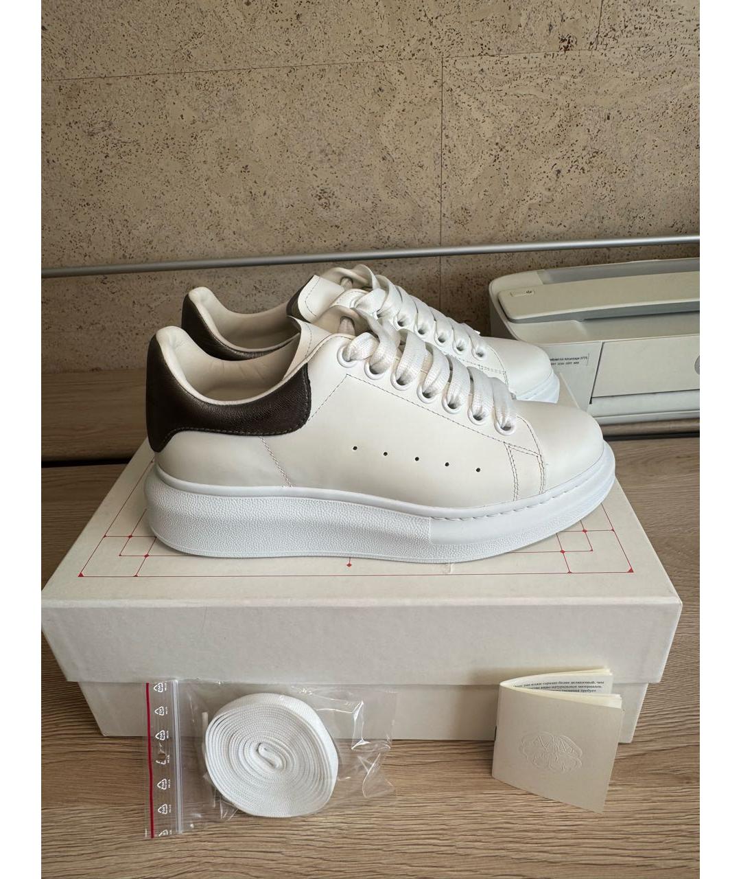 ALEXANDER MCQUEEN Белые кожаные кеды, фото 2