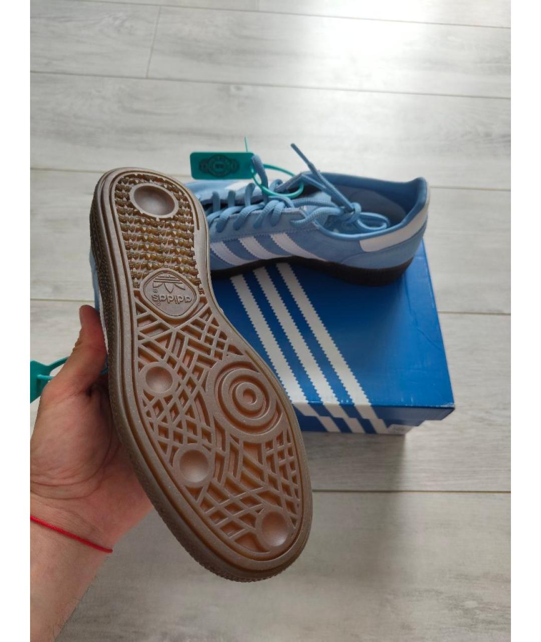 ADIDAS Голубые замшевые кеды, фото 4