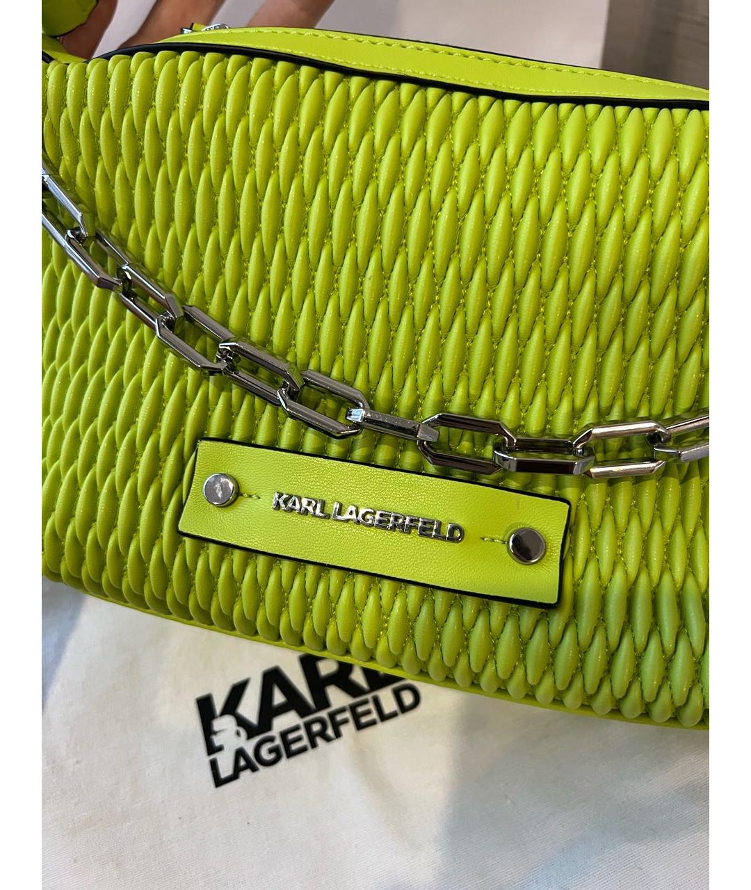 KARL LAGERFELD Салатовая сумка через плечо из искусственной кожи, фото 3