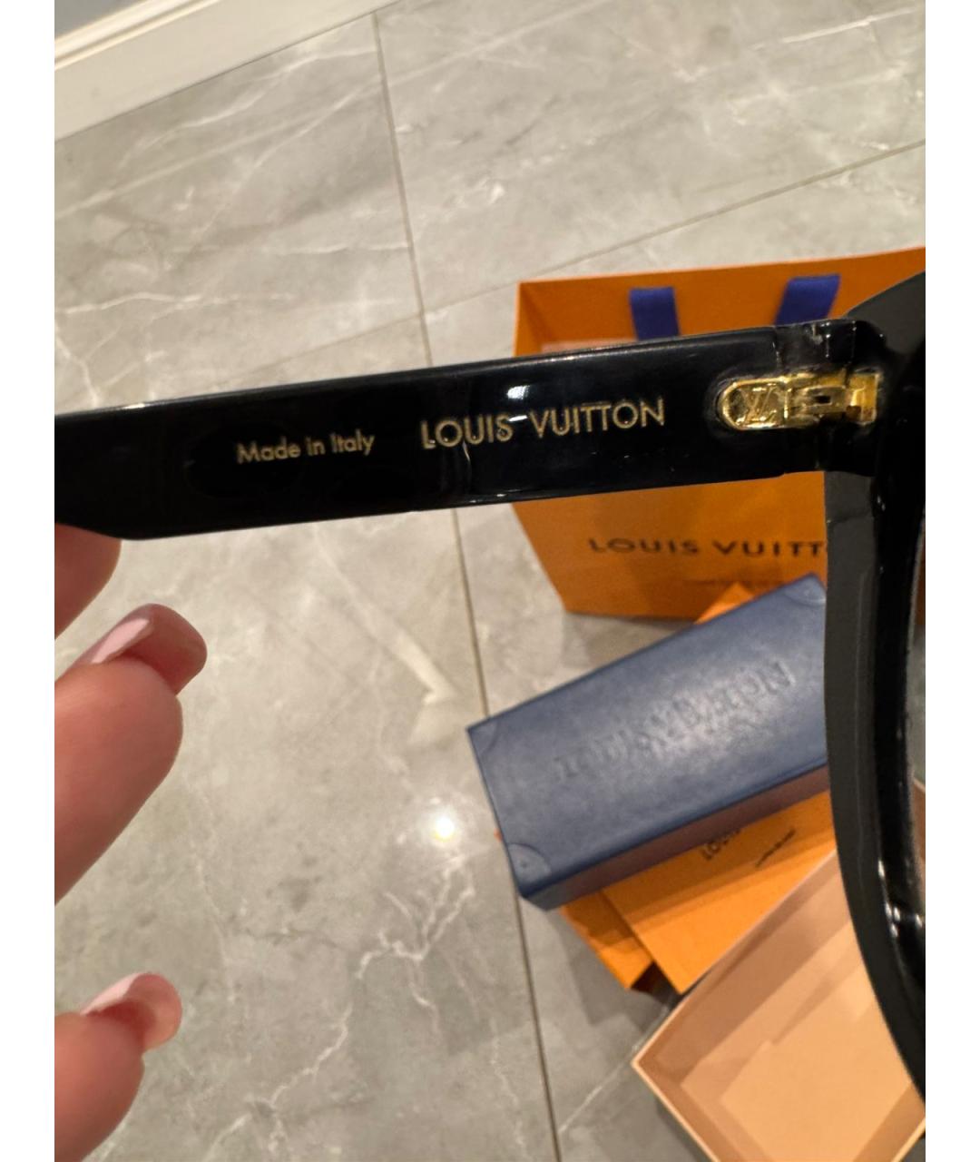 LOUIS VUITTON Черные пластиковые солнцезащитные очки, фото 3