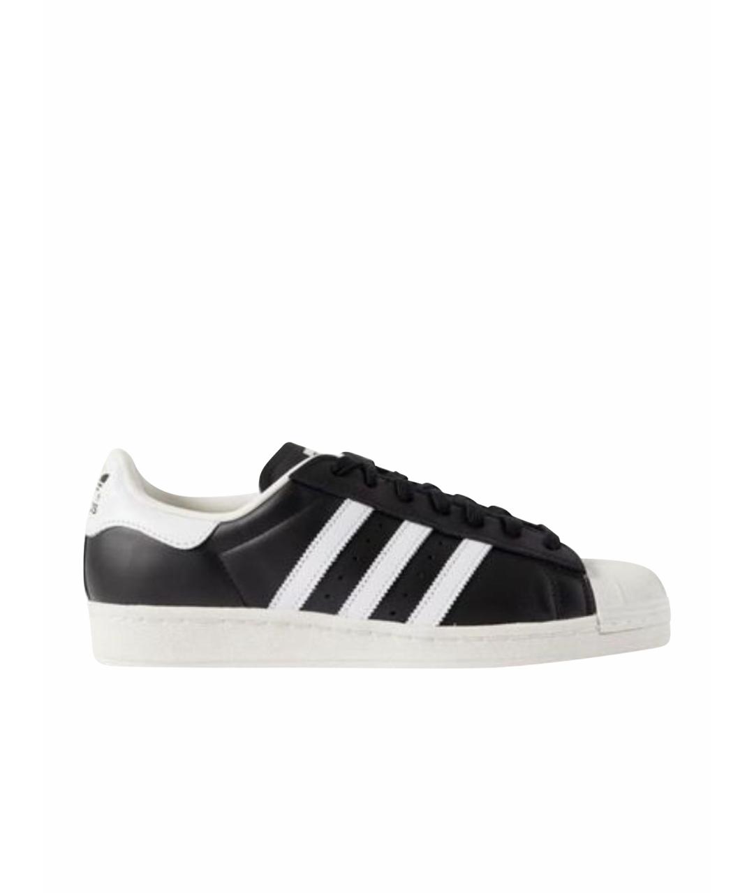 ADIDAS Черные кожаные низкие кроссовки / кеды, фото 5