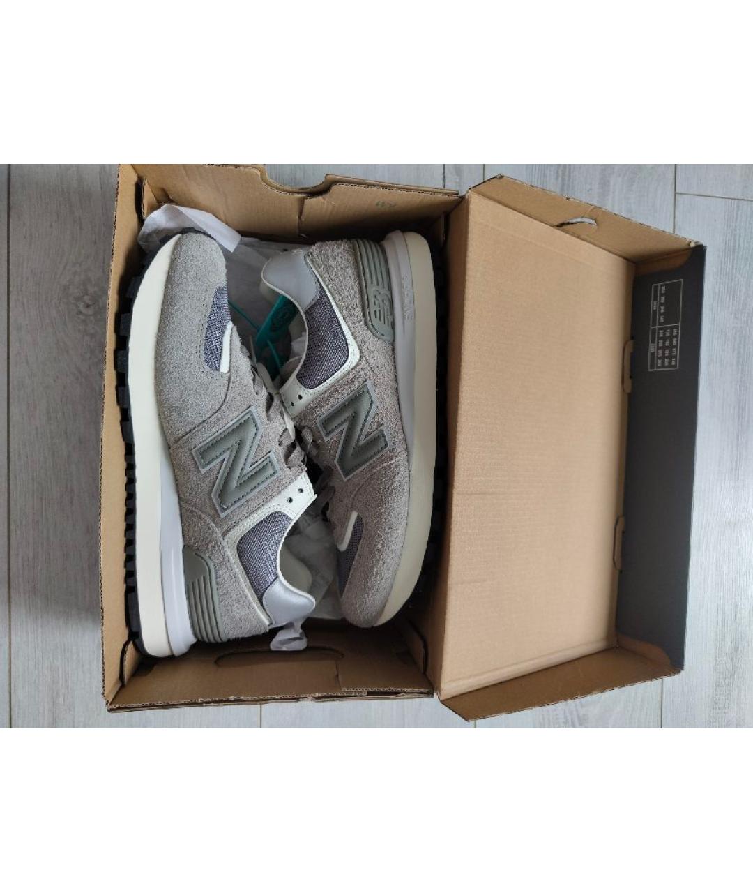 NEW BALANCE Серые замшевые низкие кроссовки / кеды, фото 3