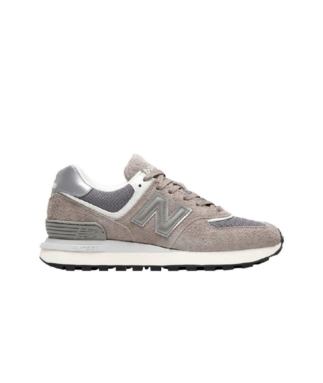 NEW BALANCE Серые замшевые низкие кроссовки / кеды, фото 1