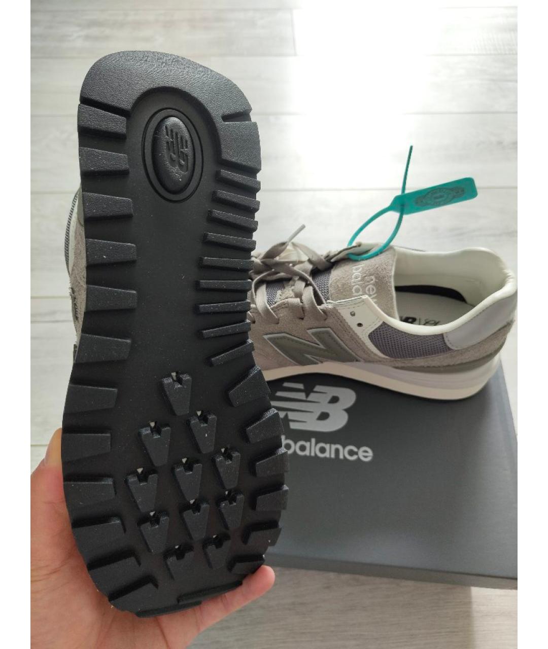 NEW BALANCE Серые замшевые низкие кроссовки / кеды, фото 4