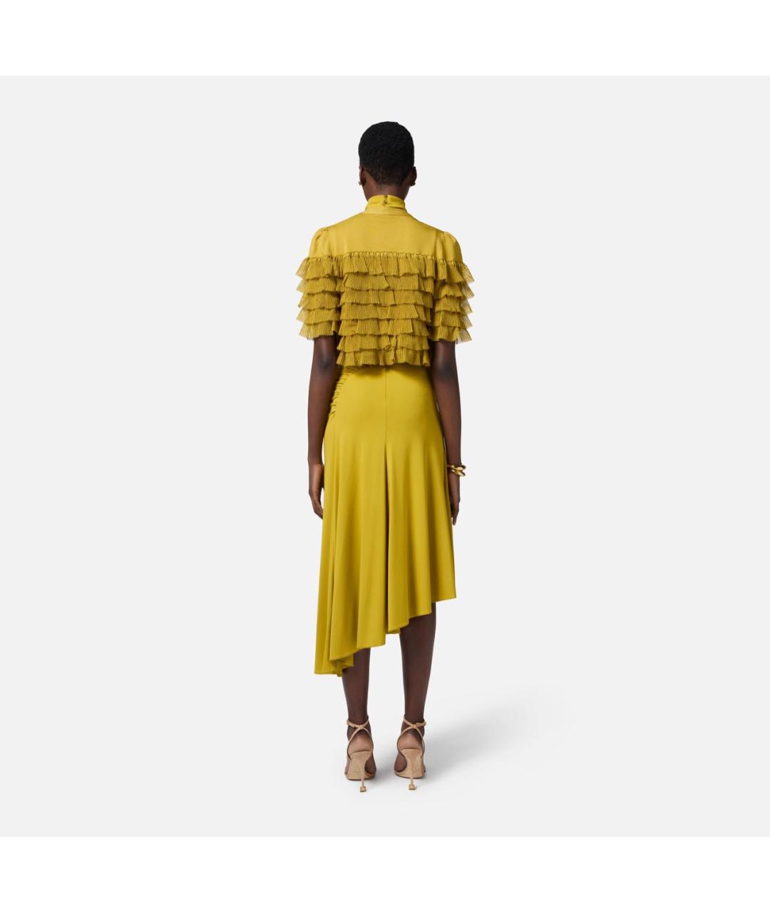 ELISABETTA FRANCHI Горчичный кардиган, фото 7