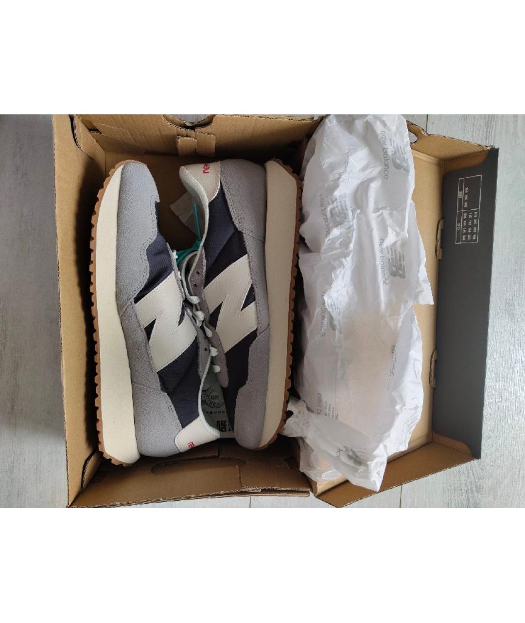 NEW BALANCE Серые замшевые низкие кроссовки / кеды, фото 3