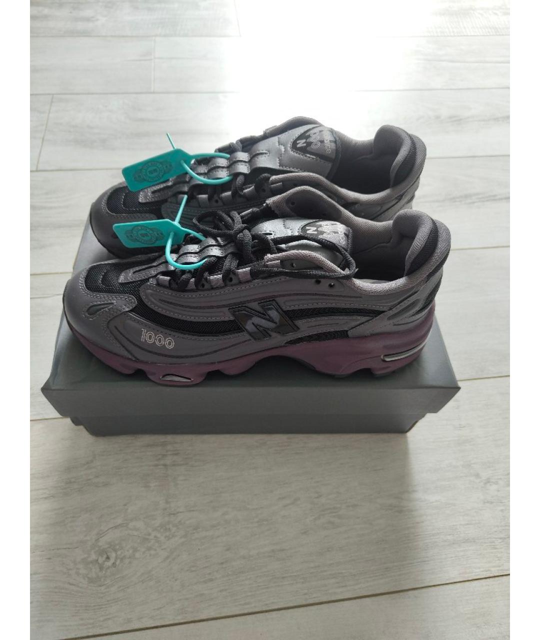 NEW BALANCE Антрацитовые низкие кроссовки / кеды из искусственной кожи, фото 2