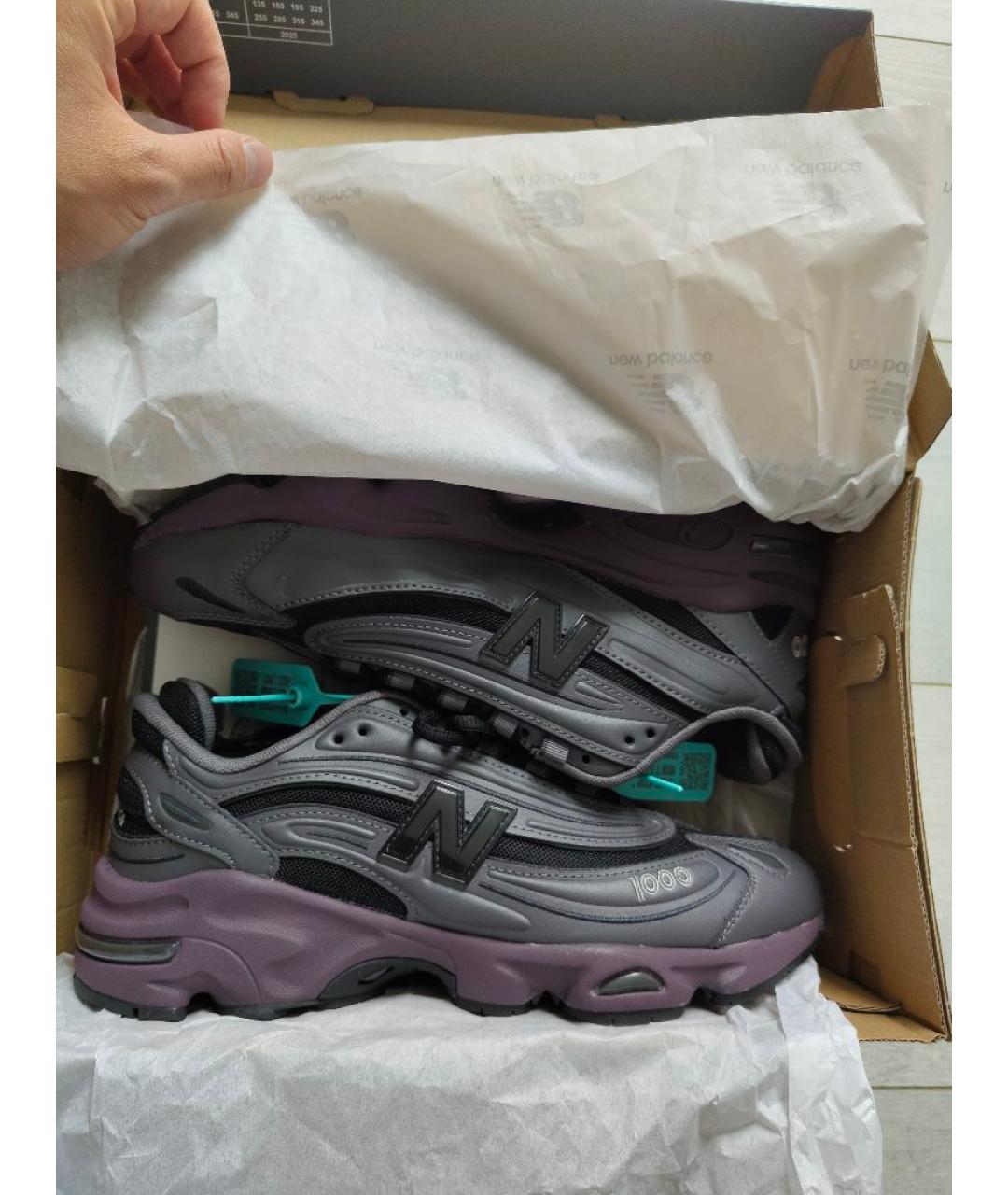 NEW BALANCE Антрацитовые низкие кроссовки / кеды из искусственной кожи, фото 4