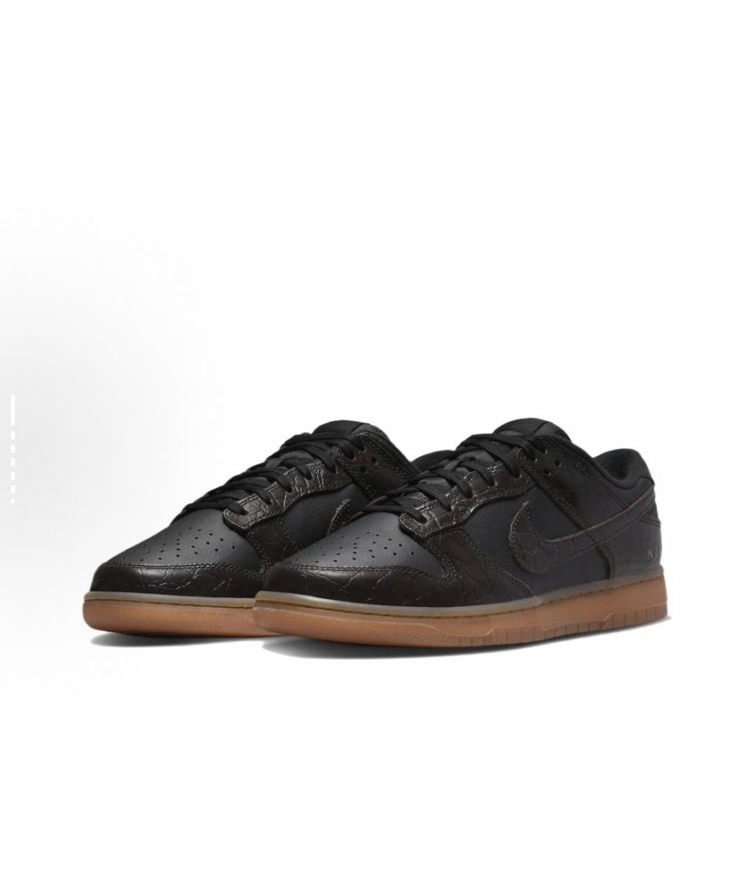 NIKE Черные кожаные низкие кроссовки / кеды, фото 2