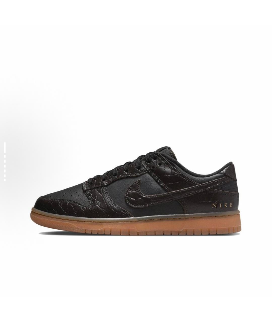 NIKE Черные кожаные низкие кроссовки / кеды, фото 6