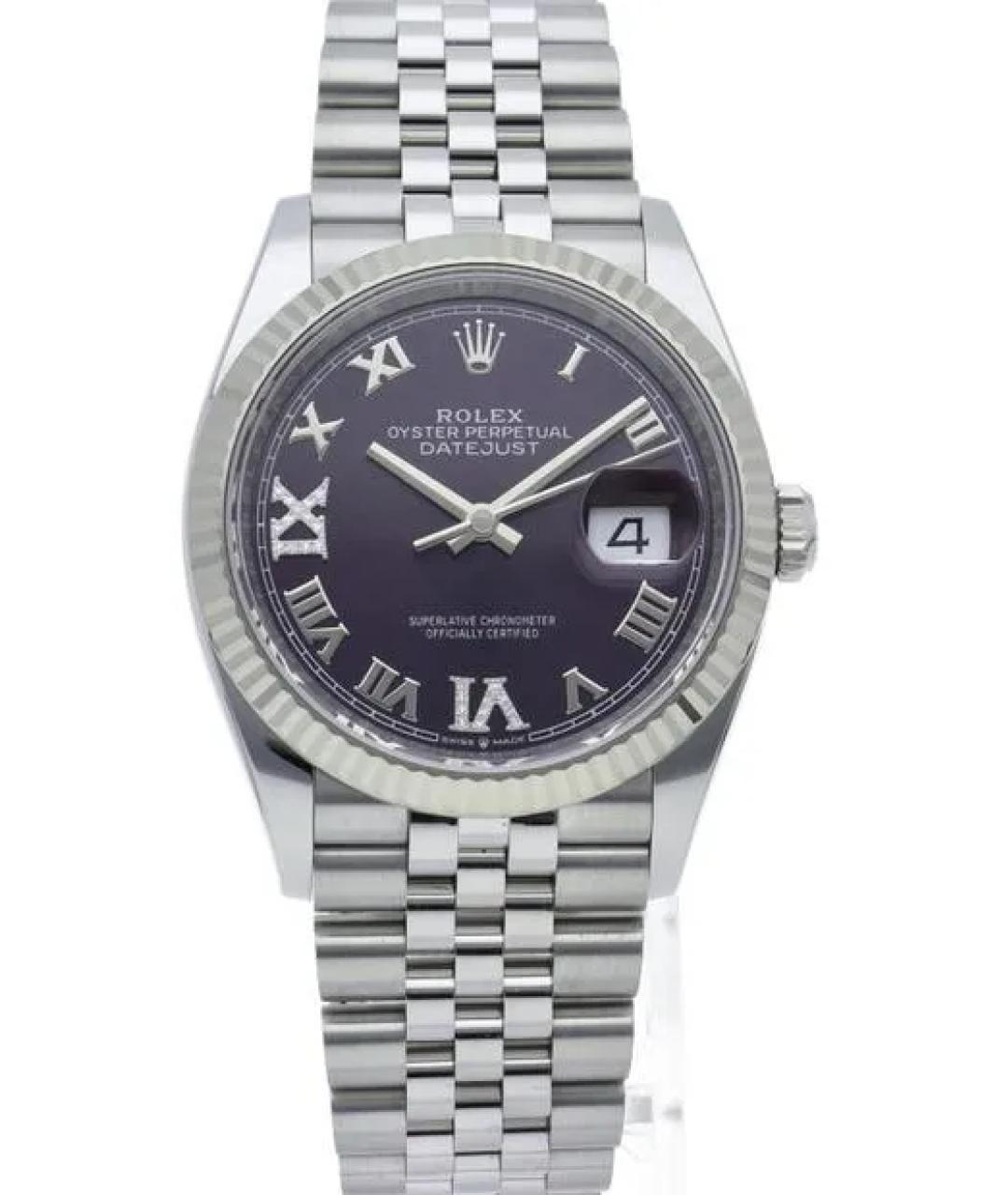 ROLEX Фиолетовые часы из белого золота, фото 5