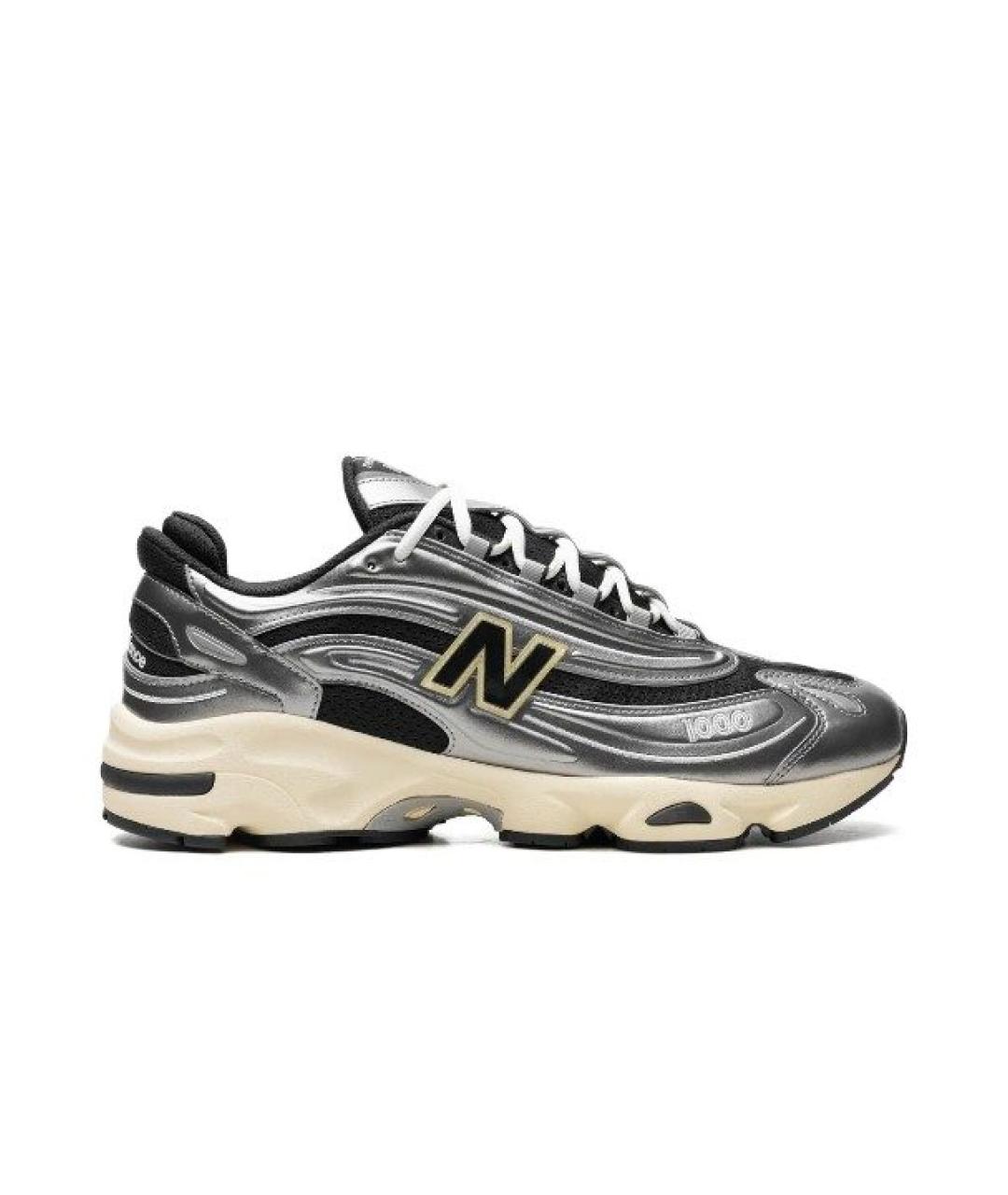 NEW BALANCE Серебряные низкие кроссовки / кеды из искусственной кожи, фото 5