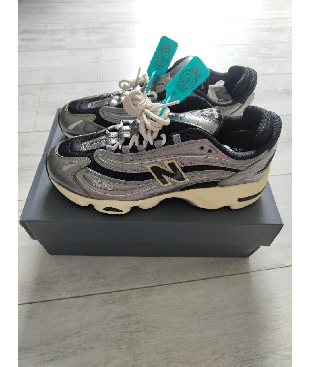 NEW BALANCE Серебряные низкие кроссовки / кеды из искусственной кожи, фото 2