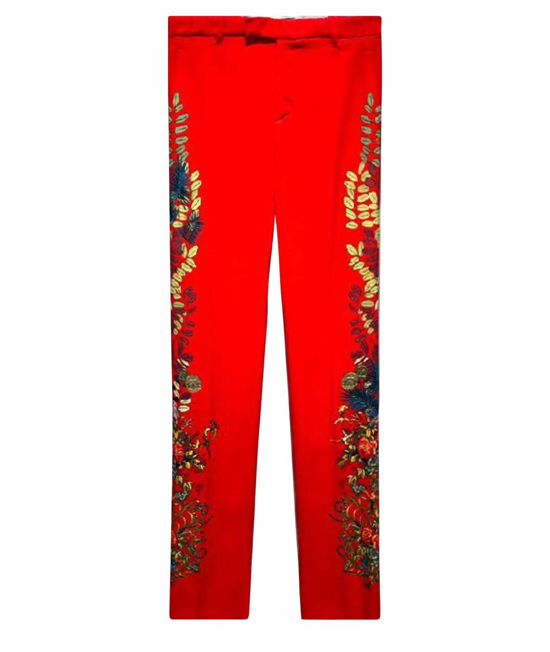 ETRO Красные вискозные прямые брюки, фото 1