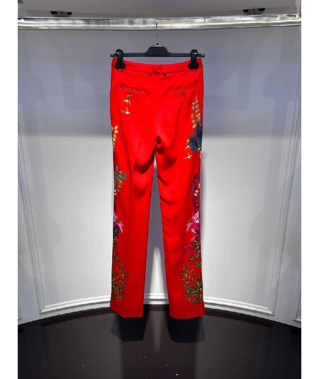 ETRO Красные вискозные прямые брюки, фото 2