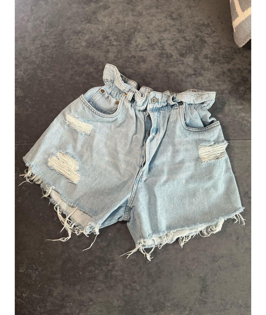 MIU MIU Голубые деним шорты, фото 3