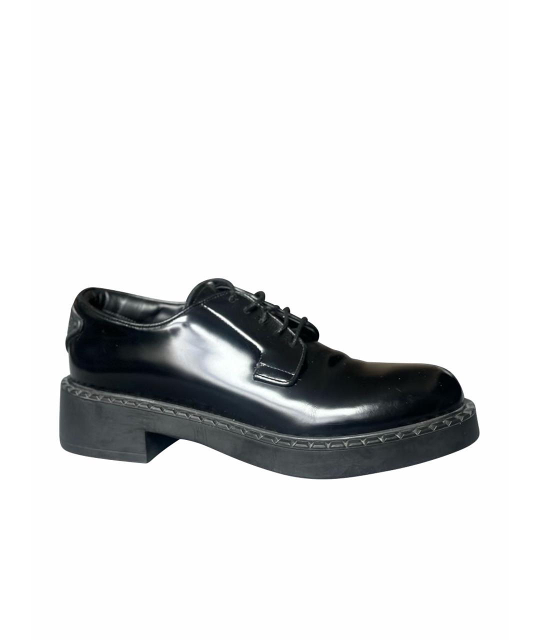 PRADA Черные кожаные лоферы, фото 1