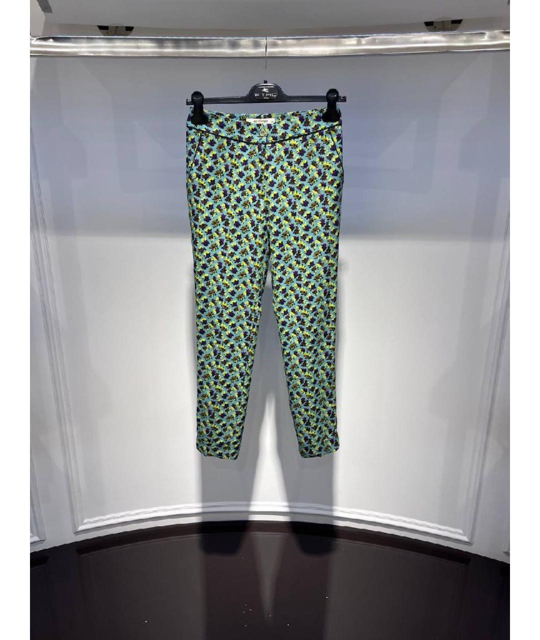 ETRO Зеленые хлопковые брюки узкие, фото 3