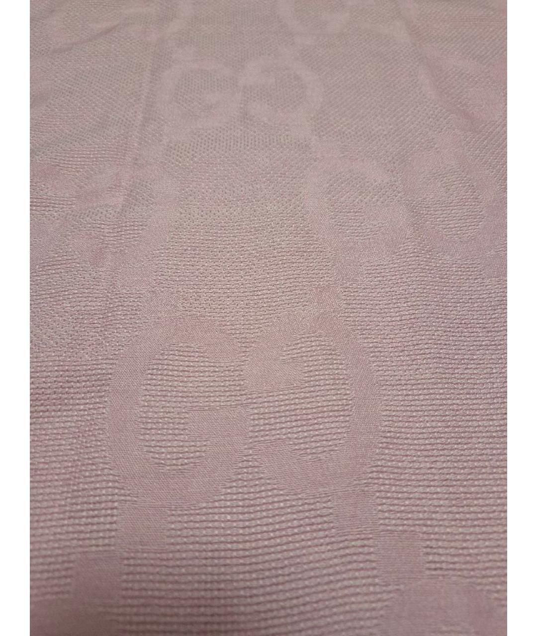 GUCCI Розовый шерстяной шарф, фото 2