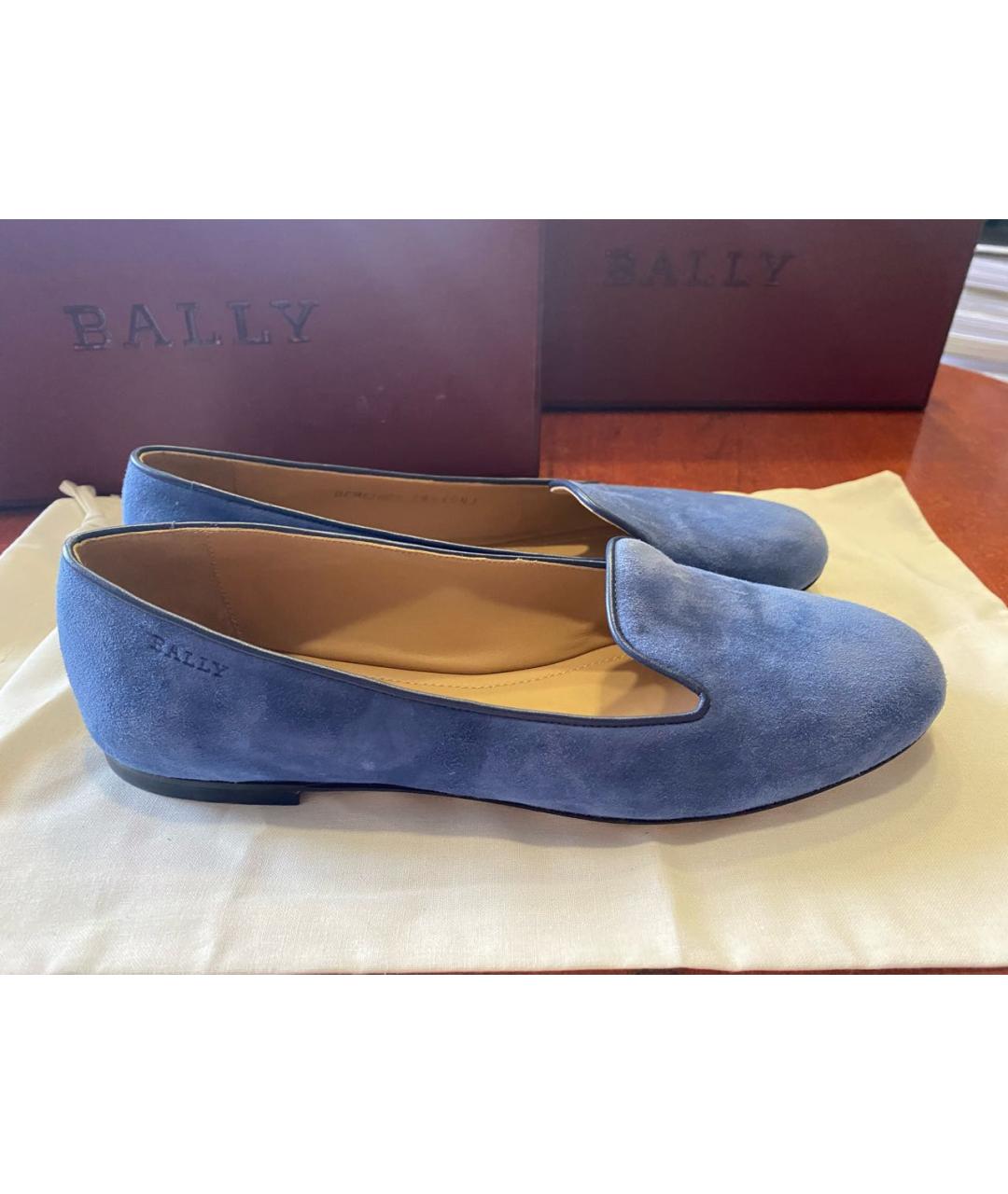 BALLY Синие замшевые балетки, фото 6