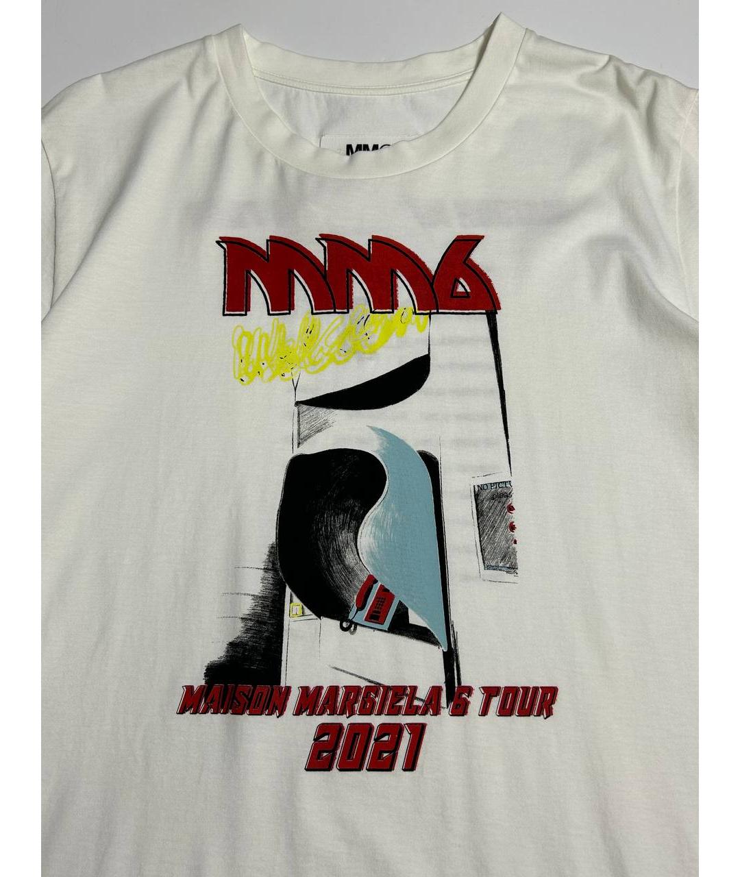 MM6 MAISON MARGIELA Белая хлопковая футболка, фото 4
