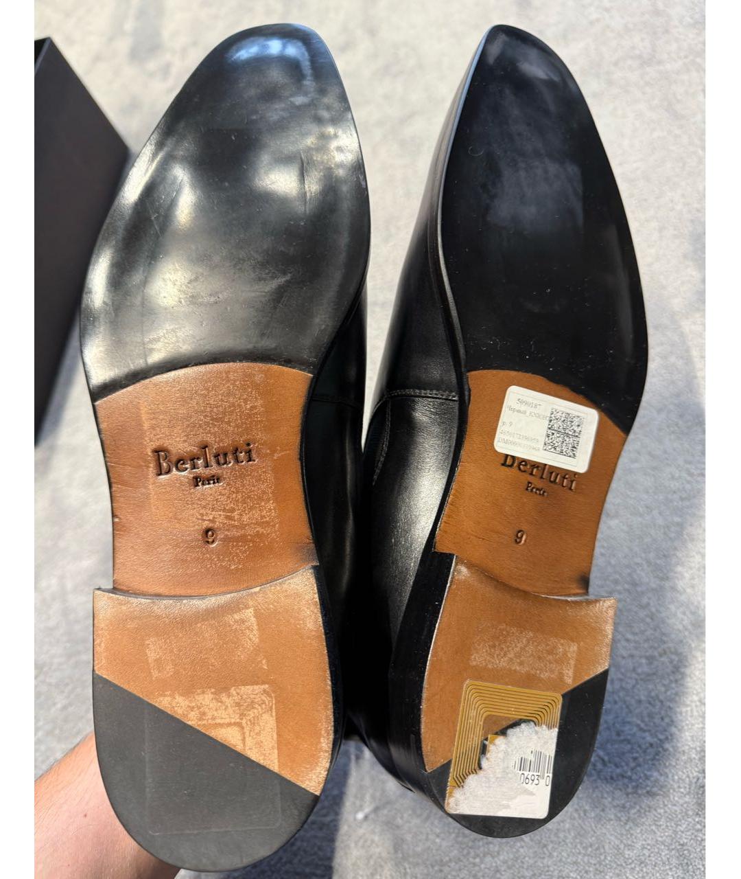BERLUTI Черные кожаные низкие ботинки, фото 6